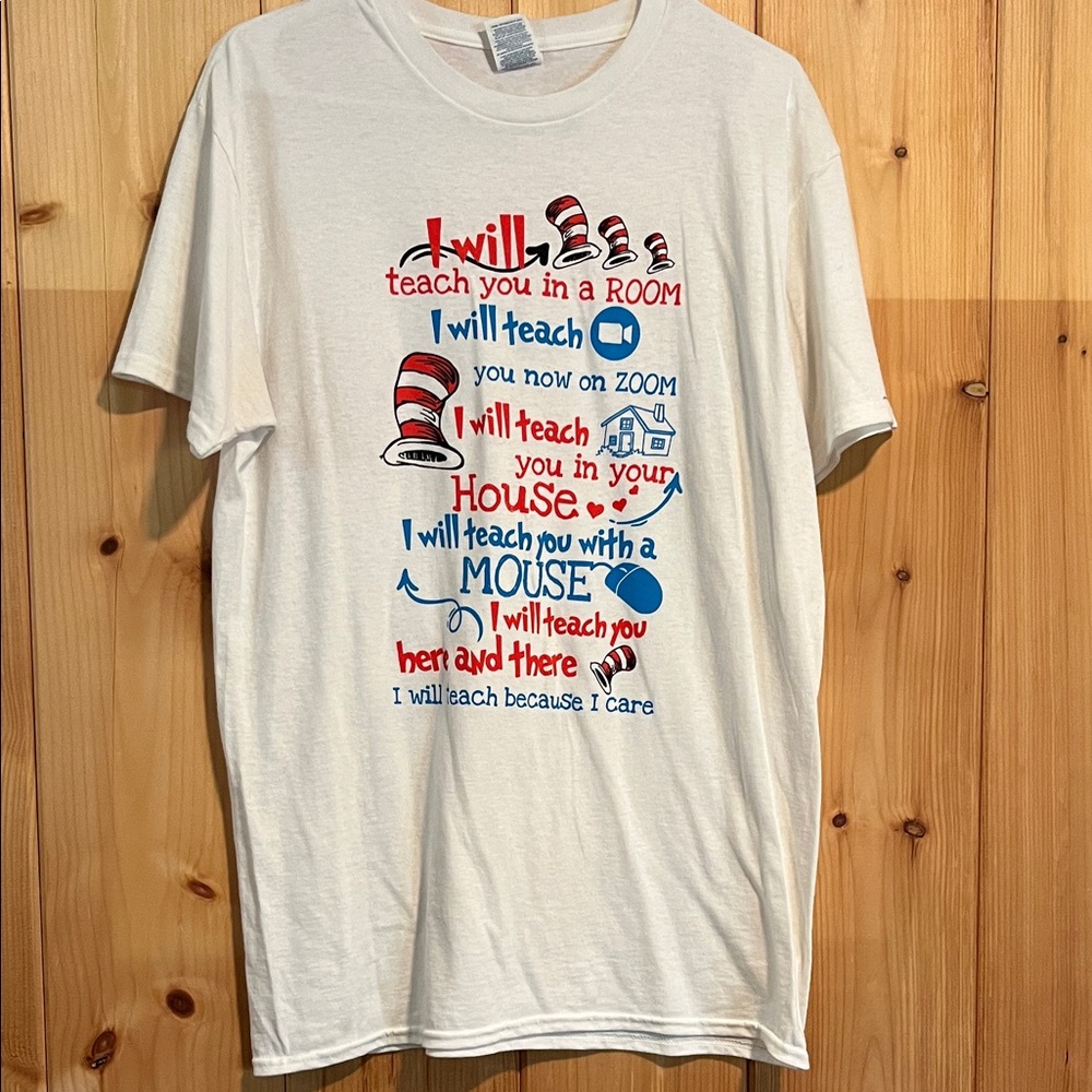 Delta White Graphic Teacher Short Sleeve Tee